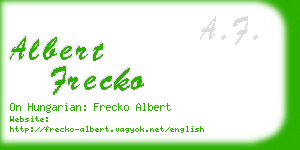 albert frecko business card